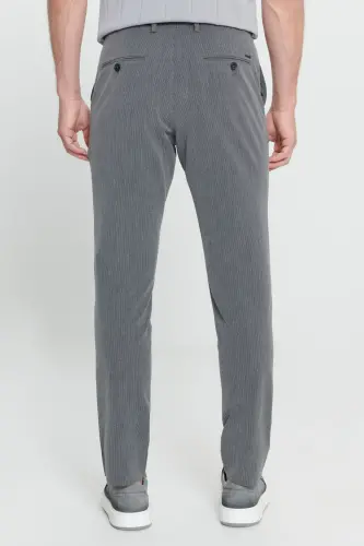 Men's Anthracite Slim Fit Narrow Cut Side Pocket Patterned - 6