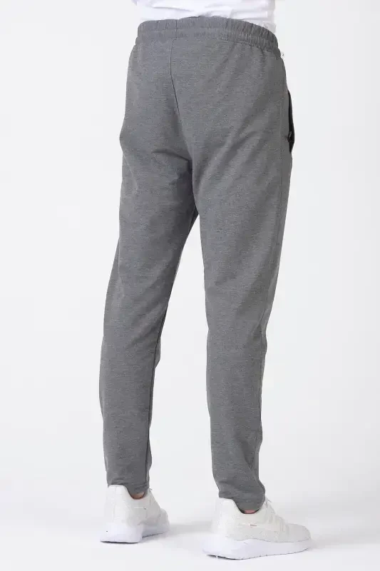 Men's Anthracite Straight Leg Detailed Sweatpants-Anthracite - 3