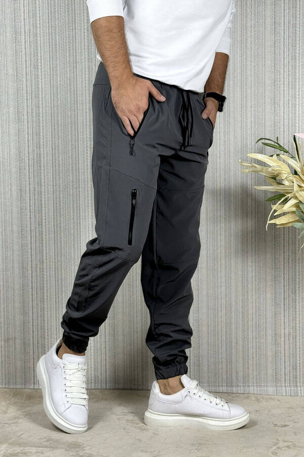 Men's Anthracite Summer Outdoor Sport Lycra Jogger Pants - 11