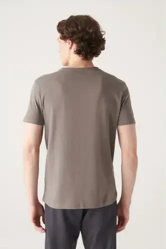 Men's Anthracite T-shirt 100% Cotton Breathable Crew Neck Regular Fit E001000 - 4