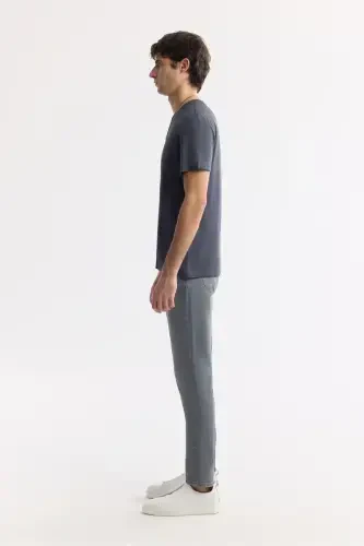 Men's Anthracite T-shirt Ultrasoft Crew Neck Plain Regular Fit Modal B001171 - 3