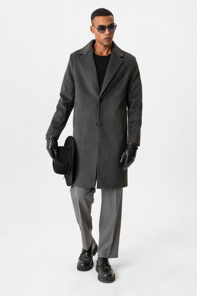 Men's anthracite textured coat - 4