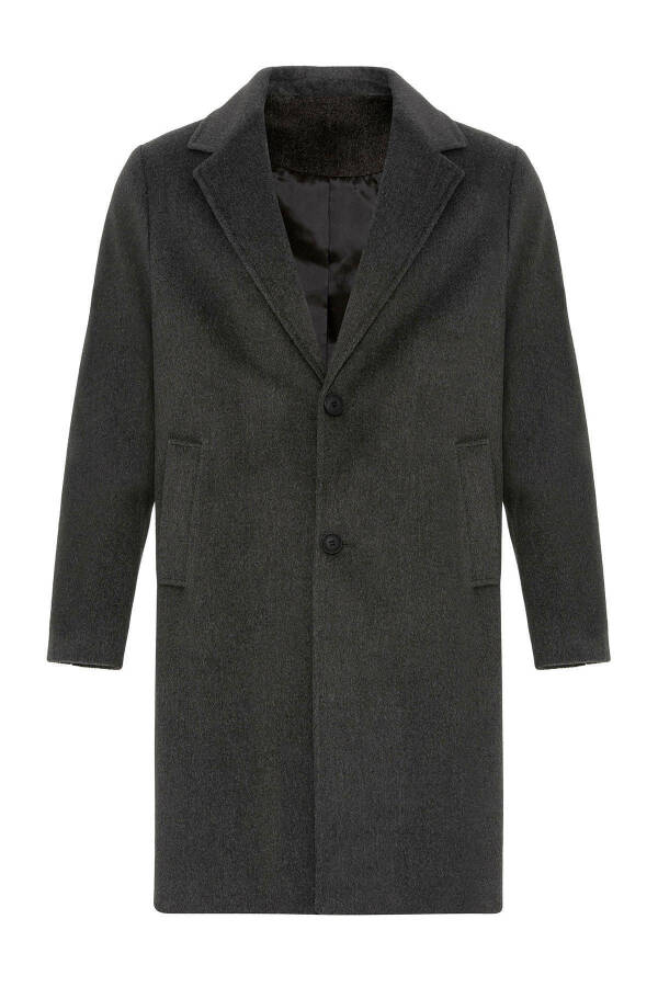 Men's anthracite textured coat - 7