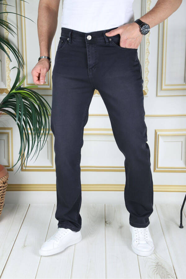 Men's Anthracite Top Pocket Reinforced Regular Fit Relaxed Fit Stretch Chino Linen/canvas Cotton Trousers - 21