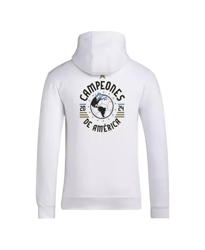 Men's Argentina National Team 2024 Copa America Champions Pullover Hoodie-White - 4