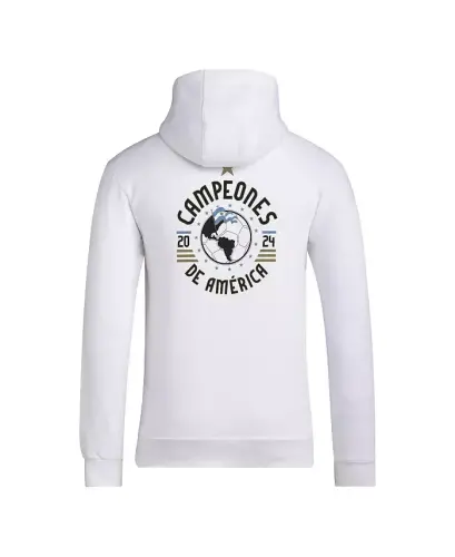 Men's Argentina National Team 2024 Copa America Champions Pullover Hoodie-White - 2