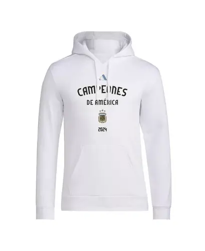 Men's Argentina National Team 2024 Copa America Champions Pullover Hoodie-White - 3
