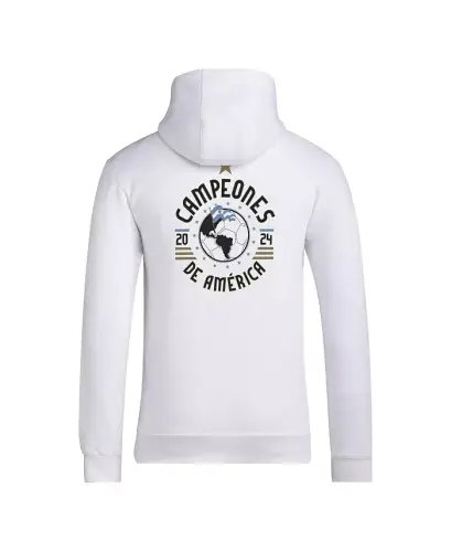 Men's Argentina National Team 2024 Copa America Champions Pullover Hoodie-White - 4
