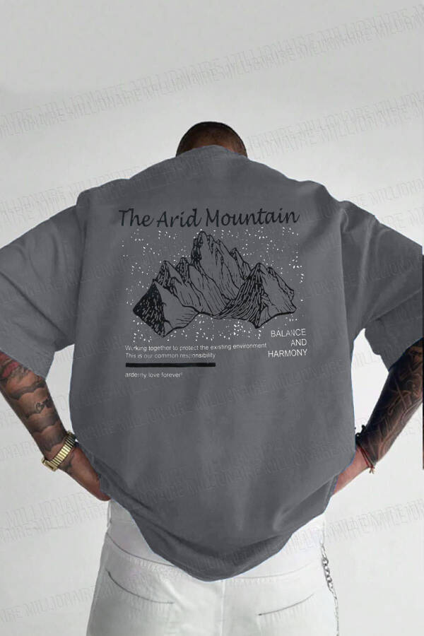 Men's Arid Mountain Oversize Grey Salas T-Shirt - 1