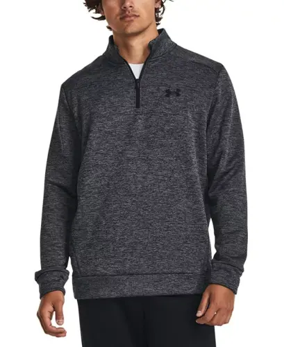 Men's Armour Fleece Twist Quarter-Zipper Sweatshirt - Black - 1