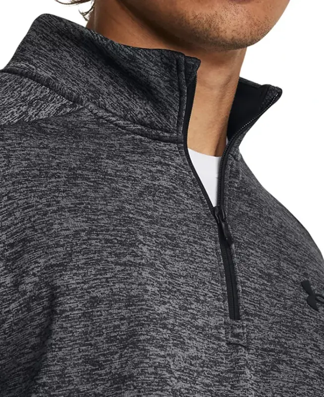 Men's Armour Fleece Twist Quarter-Zipper Sweatshirt - Black - 2