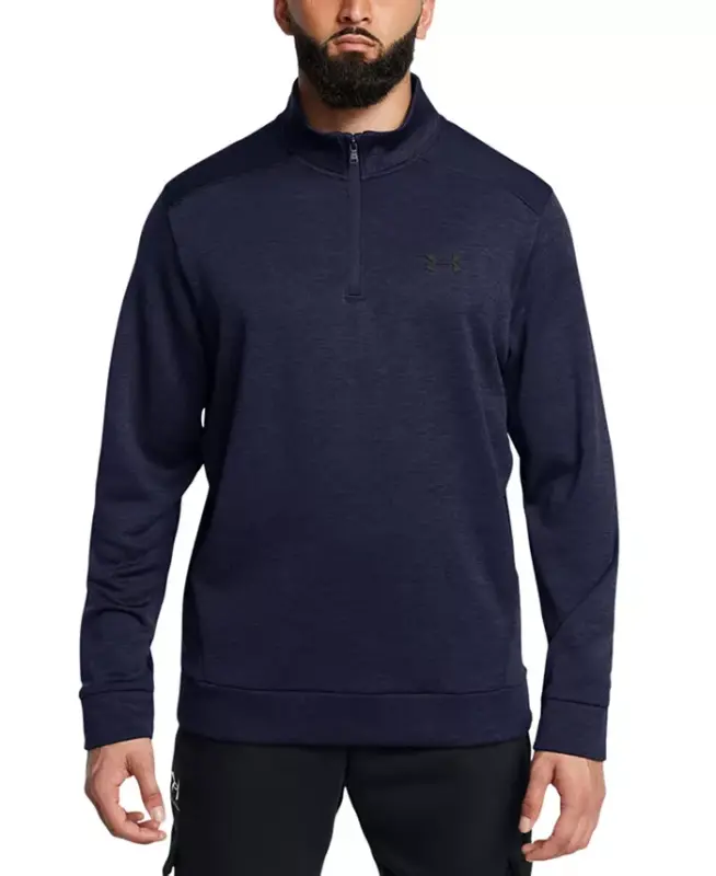 Men's Armour Fleece Twist Quarter-Zipper Sweatshirt - Midnight Navy/Black - UNDER ARMOUR