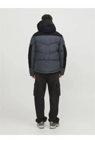 Men's Asphalt Hooded Cold-Proof Padded Jacket-Asphalt - JACK & JONES (1)
