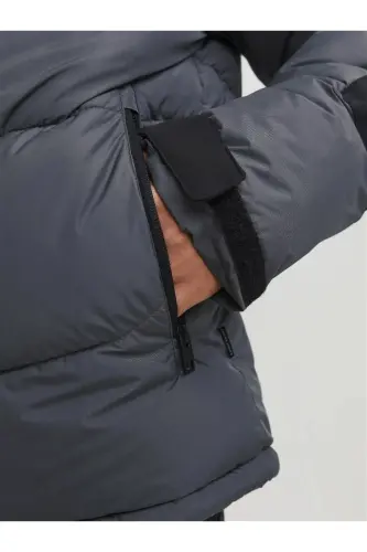 Men's Asphalt Hooded Cold-Proof Padded Jacket-Asphalt - 6