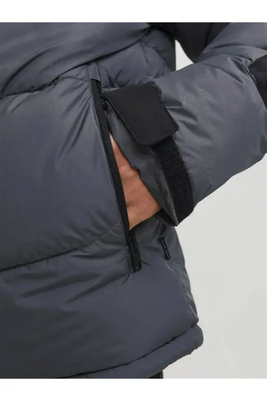 Men's Asphalt Hooded Cold-Proof Padded Jacket-Asphalt - 6