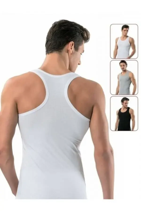 Men's Assorted 3-Pack Cotton Ribbed Sports Tank Top - 2