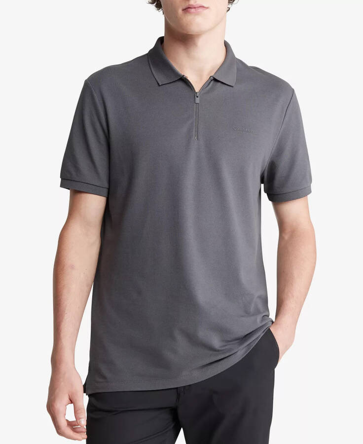 Men's Athletic Tech Zip Polo Shirt Forged Iron - 1