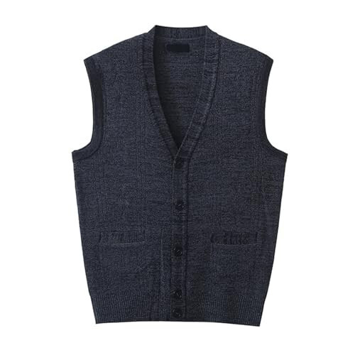 Mens Autumn Winter Casual Fashion V Neck Sleeveless Knit and Fleece Vest Sweater Vest Casual Cardigan Men - 1