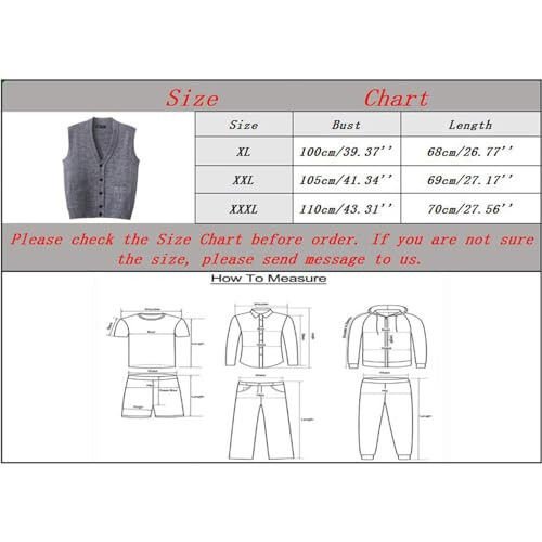 Mens Autumn Winter Casual Fashion V Neck Sleeveless Knit and Fleece Vest Sweater Vest Casual Cardigan Men - 3