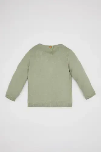 Men's Baby Bike Collar Basic Plain Knit Sweater A5036a524au-Green - 4