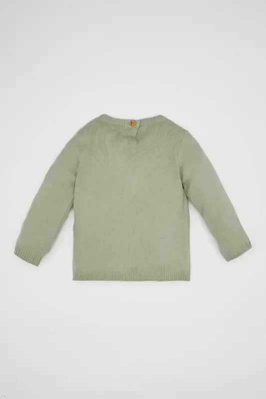 Men's Baby Bike Collar Basic Plain Knit Sweater A5036a524au-Green - 4