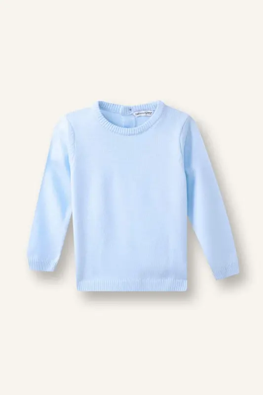 Men's Baby Bike Collar Basic Plain Knitted Sweater A5036a524au-Blue - 1