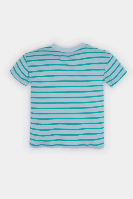 Men's Baby Striped Short Sleeve T-Shirt E5315a525sm-Blue - 3