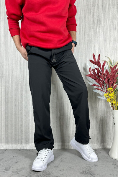 Men's Baggy Adjustable Cuff Black Jogger Pants - 7