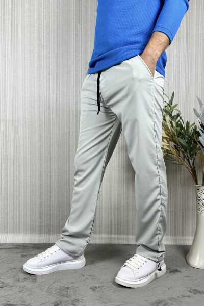 Men's Baggy Adjustable Cuff Grey Jogger Pants - 9