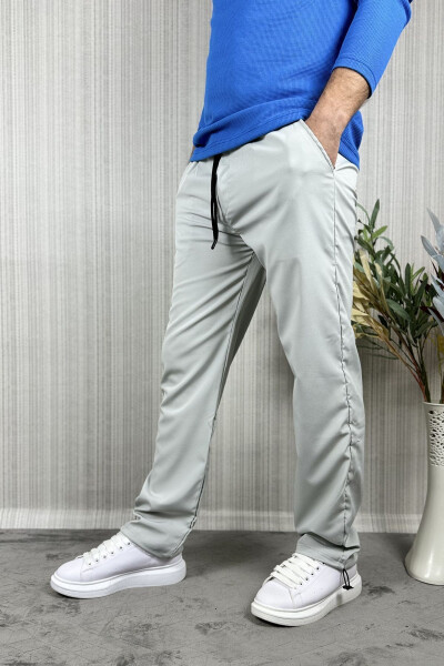 Men's Baggy Adjustable Cuff Grey Jogger Pants - 1