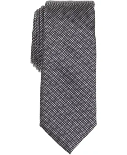 Men's Balaton Textured Stripe Tie, Exclusively at Modazone - Onyx - 1