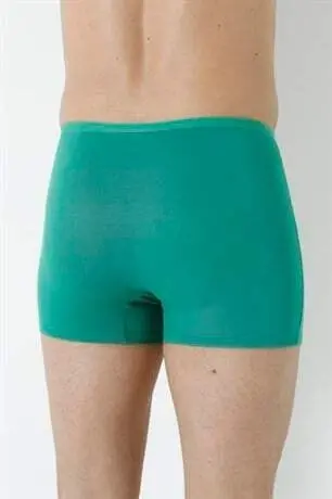 Men's Bamboo Boxer Briefs Green Elastic Waist 5-Pack - 7
