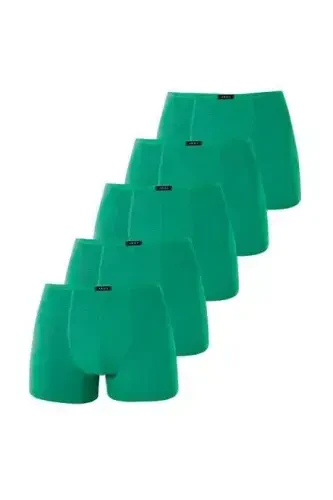 Men's Bamboo Boxer Briefs Green Elastic Waist 5-Pack - 3