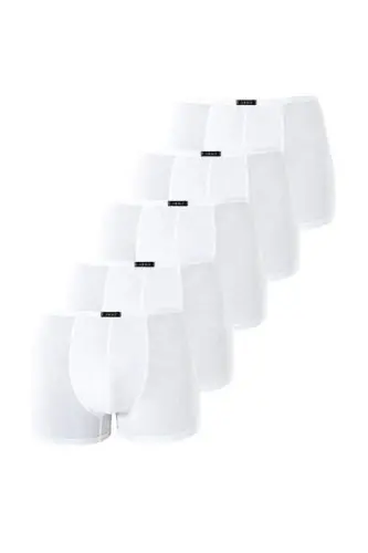 Men's Bamboo Boxer Briefs White Thin Elastic Waistband 5 Pack - 16