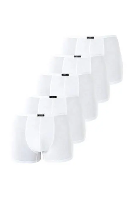 Men's Bamboo Boxer Briefs White Thin Elastic Waistband 5 Pack - 3