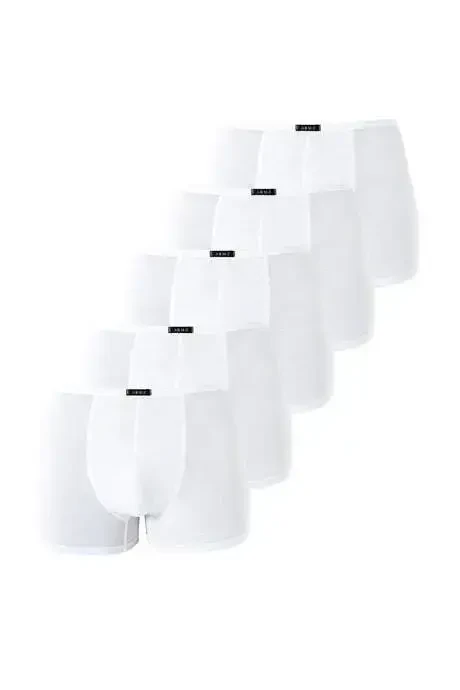 Men's Bamboo Boxer Briefs White Thin Elastic Waistband 5 Pack - 3