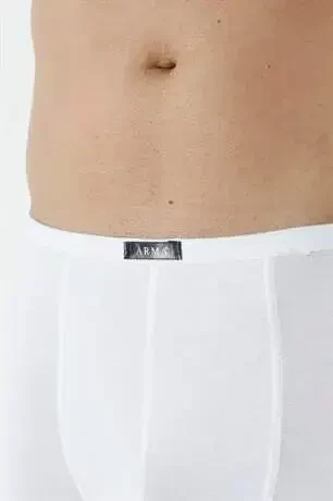 Men's Bamboo Boxer Briefs White Thin Elastic Waistband 5 Pack - 15