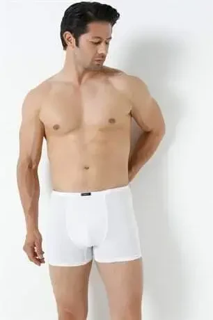 Men's Bamboo Boxer Briefs White Thin Elastic Waistband 5 Pack - 11