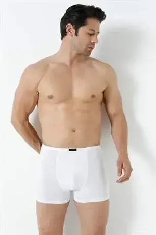 Men's Bamboo Boxer Briefs White Thin Elastic Waistband 5 Pack - 8