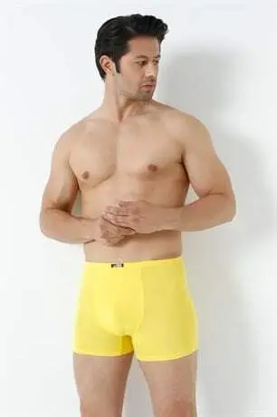 Men's Bamboo Boxer Shorts in Yellow, Thin Waistband, 5-Pack - 11