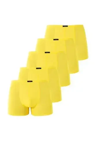 Men's Bamboo Boxer Shorts in Yellow, Thin Waistband, 5-Pack - 3