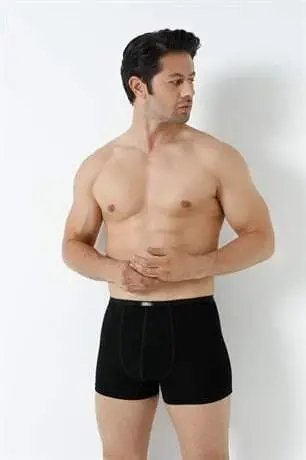 Men's Bamboo Boxers Black Thin Waist Elastic 5 Pack - 12