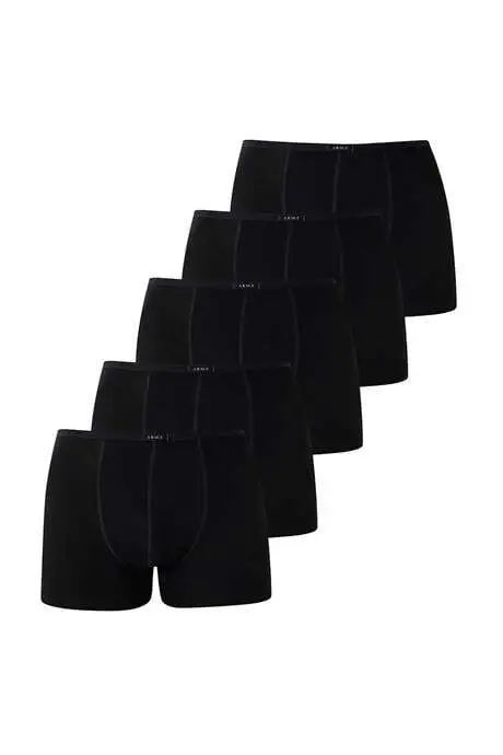Men's Bamboo Boxers Black Thin Waist Elastic 5 Pack - 3
