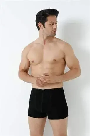 Men's Bamboo Boxers Black Thin Waist Elastic 5 Pack - 10