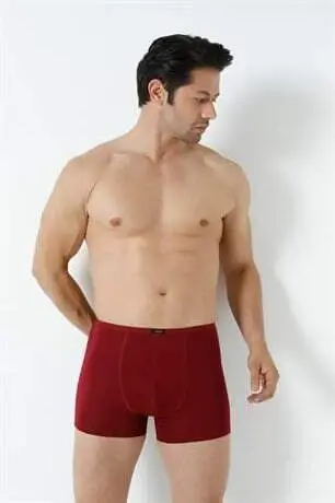 Men's Bamboo Boxers Burgundy Slim Waist Elastic 5-Pack - 10