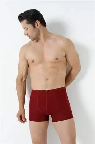 Men's Bamboo Boxers Burgundy Slim Waist Elastic 5-Pack - 11