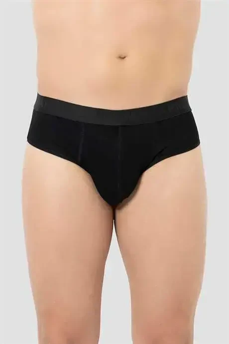 Men's Bamboo Slip Briefs Plain Black 3-Pack - 3