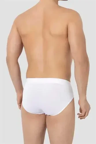 Men's Bamboo Slip Briefs Plain White 3-Pack - 4