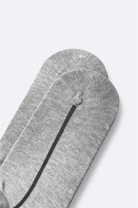 Men's Bamboo Slipper Socks with Grey Stripe Detail A41y8500 - 2