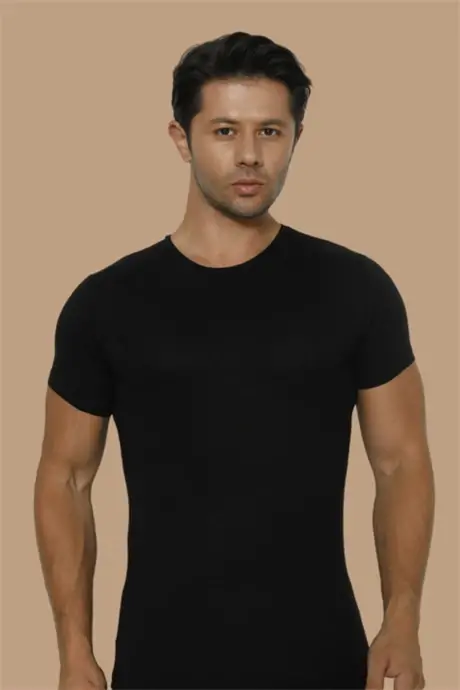Men's Bamboo T-Shirt Black Crew Neck - 4